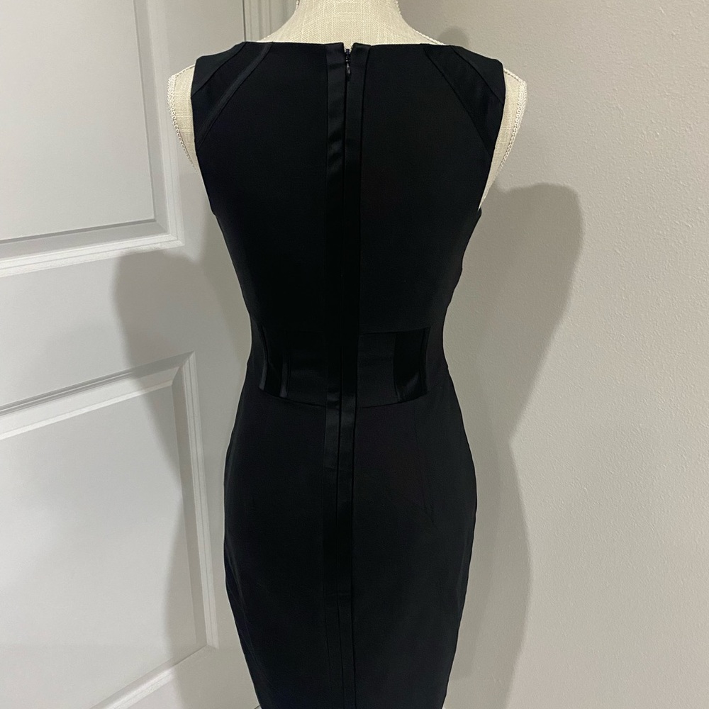 Cache Black Ruched V-Neck Sheath Dress - Picture 3 of 9